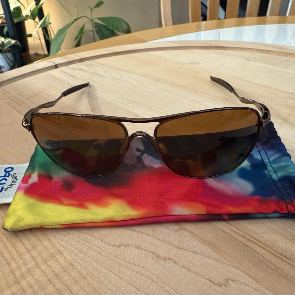 Oakley Brown Aviator Sunglasses with Double Bridge